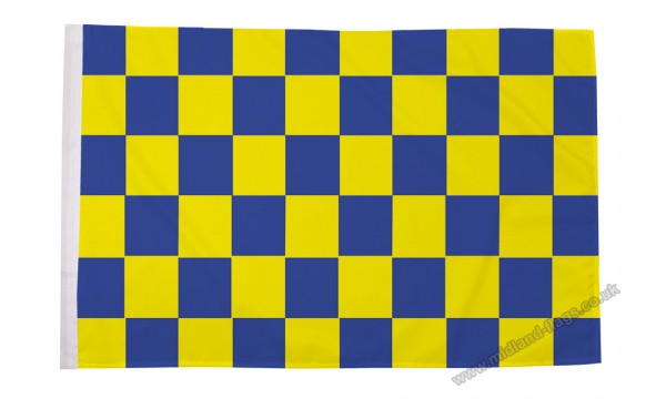 Blue and Yellow Check Flag (Sleeved)